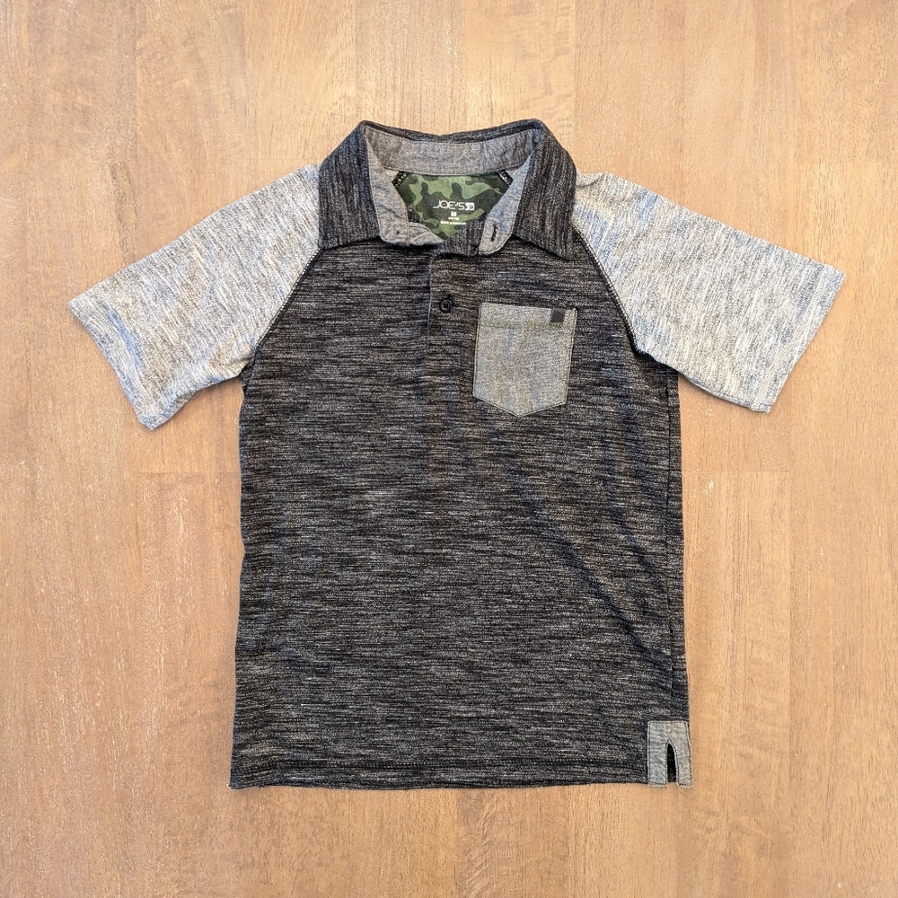 Joe's Gray Short Sleeve Polo Boy Size M/10-12